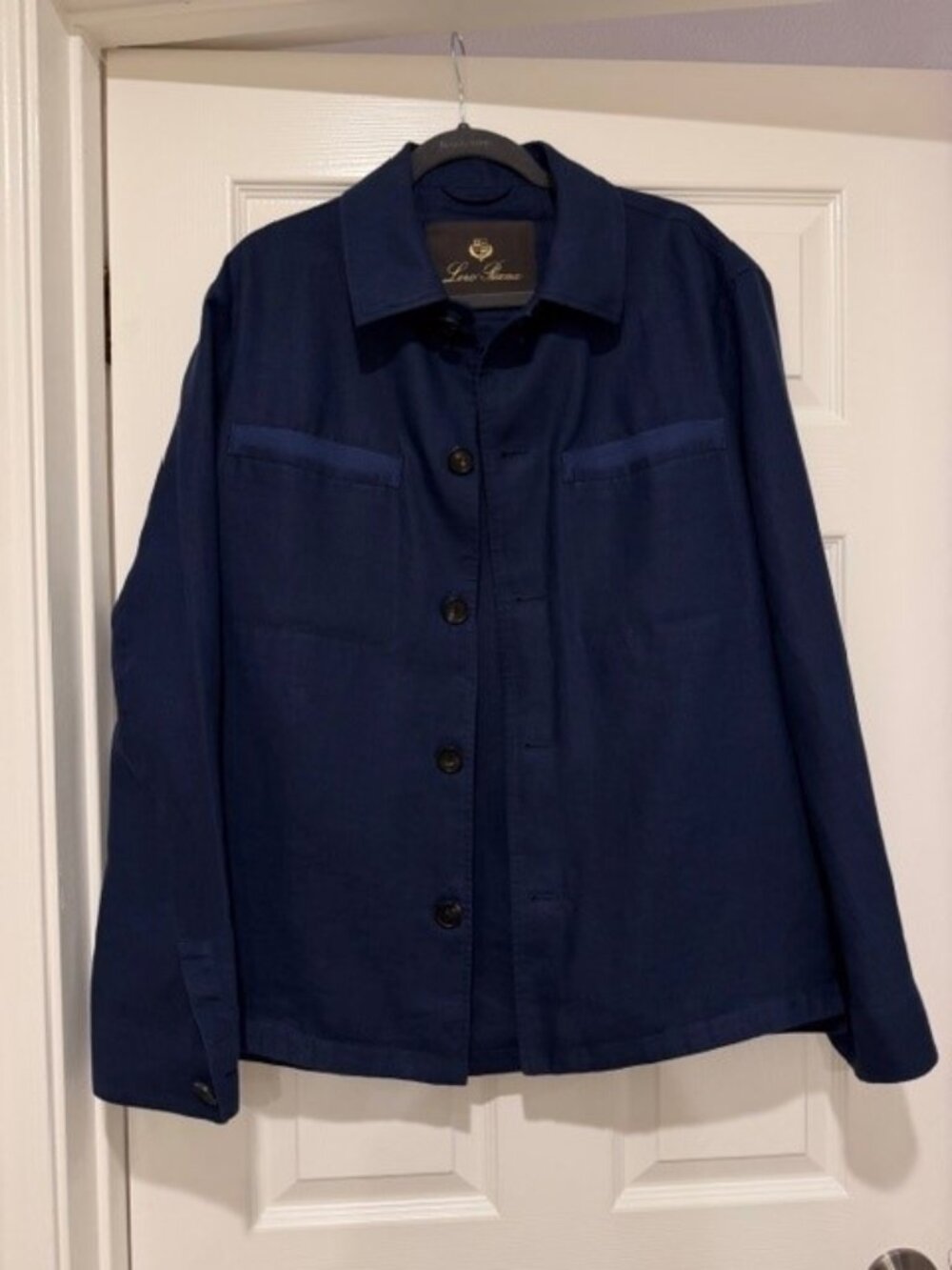 Loro Piana Blue Linen Button Front Jacket Made in Italy - Size M